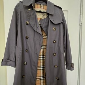 Burberry Kensington Grey Trench Coat